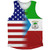American Flag And Equatorial Guinea Flag Combination Athletic Tank Top