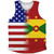 American Flag And Grenada Flag Combination Athletic Tank Top