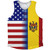 American Flag And Moldova Flag Combination Athletic Tank Top