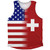 American Flag And Switzerland Flag Combination Athletic Tank Top