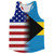 American Flag And Bahamas Flag Combination Running Racerback Singlet Track Tank Top