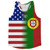 American Flag And Portugal Flag Combination Running Racerback Singlet Track Tank Top