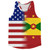 American Flag And Grenada Flag Combination Running Racerback Singlet Track Tank Top