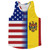 American Flag And Moldova Flag Combination Running Racerback Singlet Track Tank Top