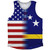 American Flag And Curacao Flag Combination Athletic Tank Top