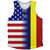 American Flag And Romania Flag Combination Athletic Tank Top