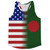 American Flag And Bangladesh Flag Combination Running Racerback Singlet Track Tank Top