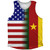 American Flag And Cameroon Flag Combination Athletic Tank Top