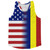 American Flag And Romania Flag Combination Running Racerback Singlet Track Tank Top