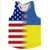 American Flag And Ukraine Flag Combination Running Racerback Singlet Track Tank Top
