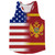 American Flag And Montenegro Flag Combination Running Racerback Singlet Track Tank Top