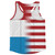 American Flag And Luvembourg Flag Combination Running Racerback Singlet Track Tank Top