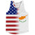 American Flag And Cyprus Flag Combination Running Racerback Singlet Track Tank Top