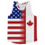 American Flag And Canada Flag Combination Running Racerback Singlet Track Tank Top