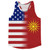American Flag And Macedonia Flag Combination Running Racerback Singlet Track Tank Top