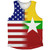 American Flag And Myanmar Flag Combination Athletic Tank Top
