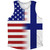 American Flag And Finland Flag Combination Athletic Tank Top
