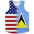 American Flag And Saint Lucia Flag Combination Athletic Tank Top American Flag And Saint Lucia Flag Combination Athletic Tank Top