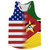 American Flag And Mozambique Flag Combination Running Racerback Singlet Track Tank Top