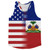 American Flag And Haiti Flag Combination Running Racerback Singlet Track Tank Top