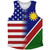 American Flag And Namibia Flag Combination Athletic Tank Top