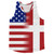 American Flag And Denmark Flag Combination Running Racerback Singlet Track Tank Top