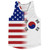 American Flag And South Korea Flag Combination Running Racerback Singlet Track Tank Top