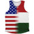 American Flag And Hungary Flag Combination Athletic Tank Top