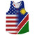 American Flag And Namibia Flag Combination Running Racerback Singlet Track Tank Top