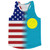 American Flag And Palau Flag Combination Running Racerback Singlet Track Tank Top