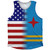 American Flag And Aruba Flag Combination Athletic Tank Top