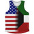 American Flag And Kuwait Flag Combination Athletic Tank Top