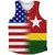 American Flag And Togo Flag Combination Athletic Tank Top
