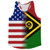 American Flag And Vanuatu Flag Combination Running Racerback Singlet Track Tank Top