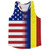 American Flag And Chad Flag Combination Running Racerback Singlet Track Tank Top