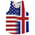 American Flag And Iceland Flag Combination Running Racerback Singlet Track Tank Top