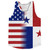 American Flag And Panama Flag Combination Running Racerback Singlet Track Tank Top