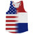American Flag And Netherlands Flag Combination Running Racerback Singlet Track Tank Top