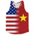 American Flag And Vietnam Flag Combination Running Racerback Singlet Track Tank Top