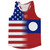 American Flag And Laos Flag Combination Running Racerback Singlet Track Tank Top