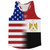 American Flag And Egypt Flag Combination Running Racerback Singlet Track Tank Top