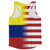 American Flag And Colombia Flag Combination Running Racerback Singlet Track Tank Top