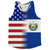 American Flag And El Salvador Flag Combination Running Racerback Singlet Track Tank Top