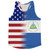 American Flag And Nicaragua Flag Combination Running Racerback Singlet Track Tank Top