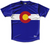 ADULT SMALL- Ultras Colorado State Flag Running Cross Country Track Shirt Made In USA - Blue White- Final Sale J1