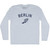 Berlin Running Track Winged Foot Adult Tri-Blend Long Sleeve T-shirt - Athletic White