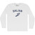 Dalian Running Track Winged Foot Adult Cotton Long Sleeve T-shirt - White