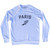 Paris Running Track Winged Foot Adult Tri-Blend Sweatshirt - White