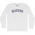 Queens Adult Cotton Long Sleeve T-shirt - White