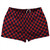 Checkerboard 1 Inch Blue Navy and Red Dark Shorty Short Gym Shorts 2.5" Inseam Made In USA